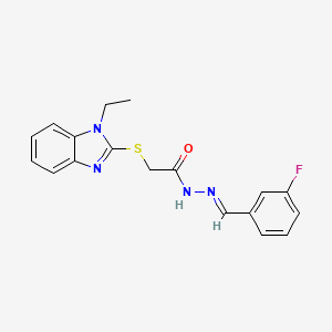 2-[(1-ethyl-1H-benzimidazol-2-yl)sulfanyl]-N'-[(E)-(3-fluorophenyl)methylidene]acetohydrazide