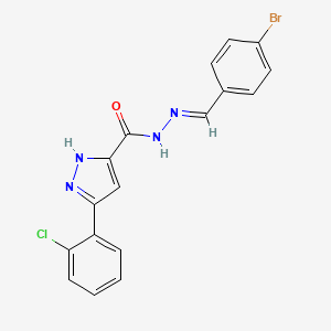 N'-[(E)-(4-bromophenyl)methylidene]-3-(2-chlorophenyl)-1H-pyrazole-5-carbohydrazide