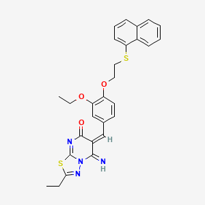 (6Z)-6-{3-ethoxy-4-[2-(naphthalen-1-ylsulfanyl)ethoxy]benzylidene}-2-ethyl-5-imino-5,6-dihydro-7H-[1,3,4]thiadiazolo[3,2-a]pyrimidin-7-one