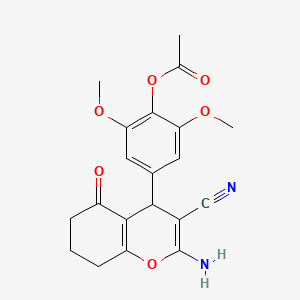 4-(2-amino-3-cyano-5-oxo-5,6,7,8-tetrahydro-4H-chromen-4-yl)-2,6-dimethoxyphenyl acetate