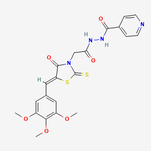 N'-{2-[(5Z)-4-Oxo-2-sulfanylidene-5-[(3,4,5-trimethoxyphenyl)methylidene]-1,3-thiazolidin-3-YL]acetyl}pyridine-4-carbohydrazide