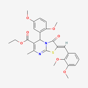 ethyl (2Z)-2-(2,3-dimethoxybenzylidene)-5-(2,5-dimethoxyphenyl)-7-methyl-3-oxo-2,3-dihydro-5H-[1,3]thiazolo[3,2-a]pyrimidine-6-carboxylate