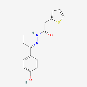 N'-[(1E)-1-(4-hydroxyphenyl)propylidene]-2-(thiophen-2-yl)acetohydrazide