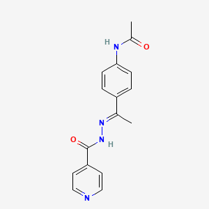 molecular formula C16H16N4O2 B11661075 N-(4-{(1E)-1-[2-(pyridin-4-ylcarbonyl)hydrazinylidene]ethyl}phenyl)acetamide 