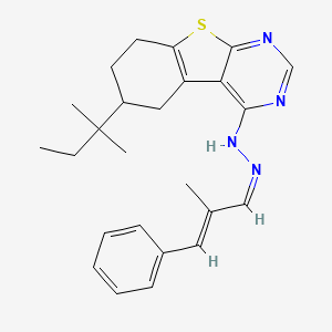 (E)-2-Methyl-3-phenyl-2-propenal 1-[6-(tert-pentyl)-5,6,7,8-tetrahydro[1]benzothieno[2,3-D]pyrimidin-4-YL]hydrazone