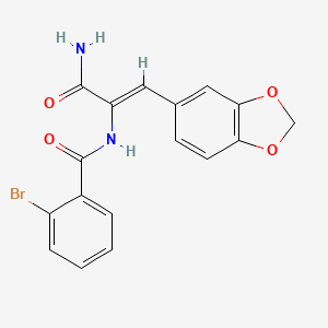 N-[(1Z)-3-amino-1-(1,3-benzodioxol-5-yl)-3-oxoprop-1-en-2-yl]-2-bromobenzamide