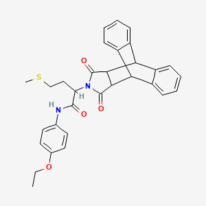 2-(16,18-dioxo-17-azapentacyclo[6.6.5.0~2,7~.0~9,14~.0~15,19~]nonadeca-2,4,6,9,11,13-hexaen-17-yl)-N-(4-ethoxyphenyl)-4-(methylsulfanyl)butanamide (non-preferred name)