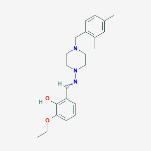 molecular formula C22H29N3O2 B11661146 2-({[4-(2,4-Dimethylbenzyl)piperazin-1-yl]imino}methyl)-6-ethoxyphenol 