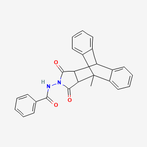 N-(1-methyl-16,18-dioxo-17-azapentacyclo[6.6.5.0~2,7~.0~9,14~.0~15,19~]nonadeca-2,4,6,9,11,13-hexaen-17-yl)benzamide (non-preferred name)