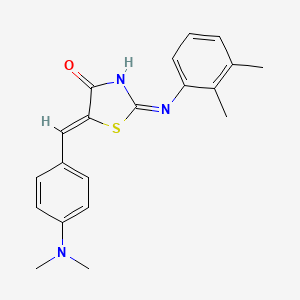 molecular formula C20H21N3OS B11661185 (2Z,5Z)-5-[4-(dimethylamino)benzylidene]-2-[(2,3-dimethylphenyl)imino]-1,3-thiazolidin-4-one 