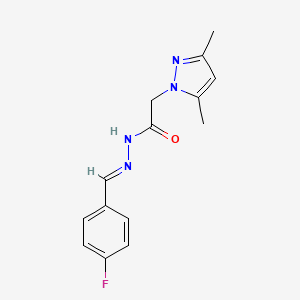 2-(3,5-dimethyl-1H-pyrazol-1-yl)-N'-[(E)-(4-fluorophenyl)methylidene]acetohydrazide