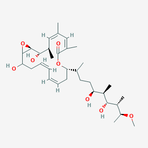 molecular formula C33H54O8 B116612 (1S,2S,3R,4Z,6Z,10S,12Z,14Z)-10-[(5S,6R,7R,8S,9S)-5,7-二羟基-9-甲氧基-6,8-二甲基癸-2-基]-2,17-二羟基-3,5,7-三甲基-9,19-二氧杂双环[16.1.0]十九-4,6,12,14-四烯-8-酮 CAS No. 142383-53-7