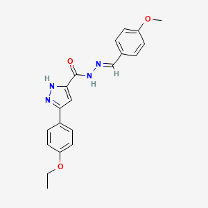 molecular formula C20H20N4O3 B11661212 3-(4-ethoxyphenyl)-N'-[(E)-(4-methoxyphenyl)methylidene]-1H-pyrazole-5-carbohydrazide 