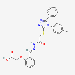 (2-{(E)-[({[4-(4-Methylphenyl)-5-phenyl-4H-1,2,4-triazol-3-YL]sulfanyl}acetyl)hydrazono]methyl}phenoxy)acetic acid