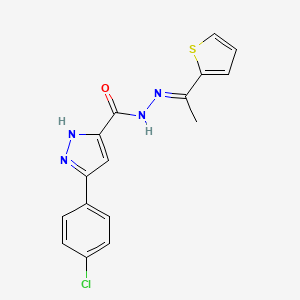 3-(4-chlorophenyl)-N'-[(1E)-1-(thiophen-2-yl)ethylidene]-1H-pyrazole-5-carbohydrazide