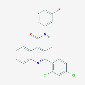 molecular formula C23H15Cl2FN2O B11661223 2-(2,4-dichlorophenyl)-N-(3-fluorophenyl)-3-methylquinoline-4-carboxamide 