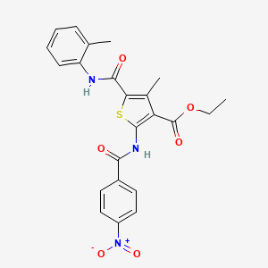 Ethyl 4-methyl-5-[(2-methylphenyl)carbamoyl]-2-{[(4-nitrophenyl)carbonyl]amino}thiophene-3-carboxylate