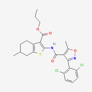 Propyl 2-({[3-(2,6-dichlorophenyl)-5-methyl-1,2-oxazol-4-yl]carbonyl}amino)-6-methyl-4,5,6,7-tetrahydro-1-benzothiophene-3-carboxylate