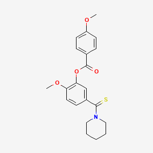 2-Methoxy-5-(piperidin-1-ylcarbonothioyl)phenyl 4-methoxybenzoate