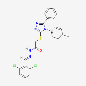 N'-[(E)-(2,6-dichlorophenyl)methylidene]-2-{[4-(4-methylphenyl)-5-phenyl-4H-1,2,4-triazol-3-yl]sulfanyl}acetohydrazide