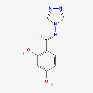 molecular formula C9H8N4O2 B11661372 4-[(E)-(4H-1,2,4-triazol-4-ylimino)methyl]benzene-1,3-diol 