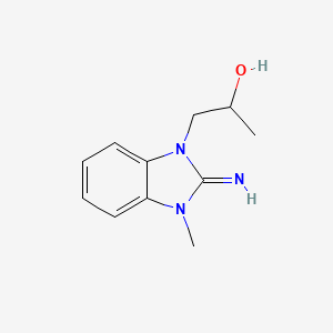 molecular formula C11H15N3O B11661381 1-(2-imino-3-methyl-2,3-dihydro-1H-benzimidazol-1-yl)propan-2-ol 