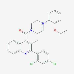 molecular formula C29H27Cl2N3O2 B11661386 [2-(2,4-Dichlorophenyl)-3-methylquinolin-4-yl][4-(2-ethoxyphenyl)piperazin-1-yl]methanone 