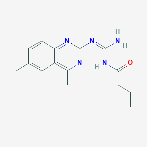 N-[(E)-Amino[(4,6-dimethylquinazolin-2-YL)amino]methylidene]butanamide