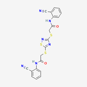 2-[(3-{[2-(2-Cyanoanilino)-2-oxoethyl]sulfanyl}-1,2,4-thiadiazol-5-YL)sulfanyl]-N-(2-cyanophenyl)acetamide