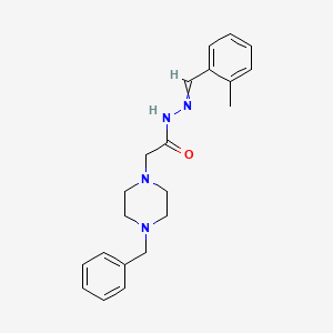 molecular formula C21H26N4O B11661438 2-(4-benzylpiperazin-1-yl)-N'-(2-methylbenzylidene)acetohydrazide 