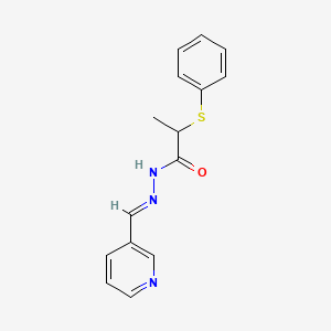 molecular formula C15H15N3OS B11661466 2-(phenylsulfanyl)-N'-[(E)-pyridin-3-ylmethylidene]propanehydrazide 