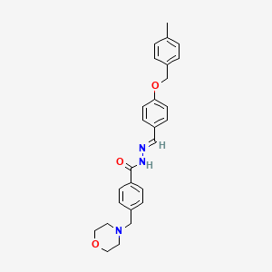 molecular formula C27H29N3O3 B11661472 N'-[(E)-{4-[(4-methylbenzyl)oxy]phenyl}methylidene]-4-(morpholin-4-ylmethyl)benzohydrazide 