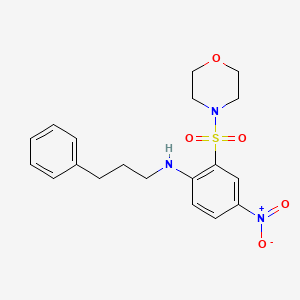 molecular formula C19H23N3O5S B11661479 2-(morpholin-4-ylsulfonyl)-4-nitro-N-(3-phenylpropyl)aniline 