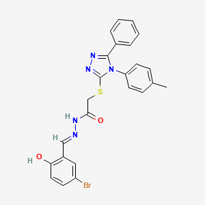 N'-[(E)-(5-bromo-2-hydroxyphenyl)methylidene]-2-{[4-(4-methylphenyl)-5-phenyl-4H-1,2,4-triazol-3-yl]sulfanyl}acetohydrazide