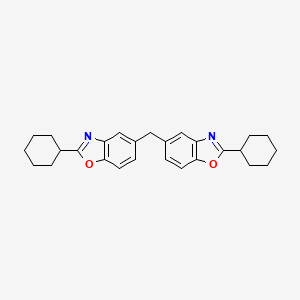 2-Cyclohexyl-5-[(2-cyclohexyl-1,3-benzoxazol-5-yl)methyl]-1,3-benzoxazole