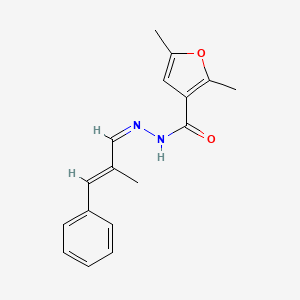 molecular formula C17H18N2O2 B11661499 2,5-dimethyl-N'-[(1Z,2E)-2-methyl-3-phenylprop-2-en-1-ylidene]furan-3-carbohydrazide 