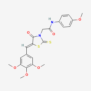 N-(4-methoxyphenyl)-2-[(5Z)-4-oxo-2-sulfanylidene-5-[(3,4,5-trimethoxyphenyl)methylidene]-1,3-thiazolidin-3-yl]acetamide