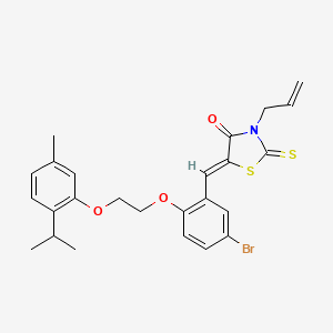 (5Z)-5-(5-bromo-2-{2-[5-methyl-2-(propan-2-yl)phenoxy]ethoxy}benzylidene)-3-(prop-2-en-1-yl)-2-thioxo-1,3-thiazolidin-4-one