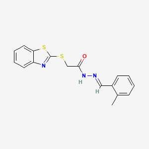 2-(1,3-benzothiazol-2-ylsulfanyl)-N'-[(E)-(2-methylphenyl)methylidene]acetohydrazide