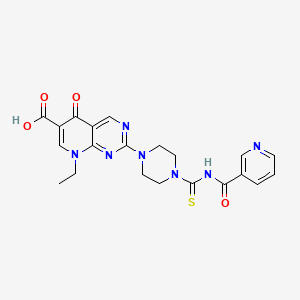 8-Ethyl-5-oxo-2-{4-[(pyridin-3-ylcarbonyl)carbamothioyl]piperazin-1-yl}-5,8-dihydropyrido[2,3-d]pyrimidine-6-carboxylic acid