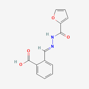 molecular formula C13H10N2O4 B11661598 2-{(E)-[2-(furan-2-ylcarbonyl)hydrazinylidene]methyl}benzoic acid 