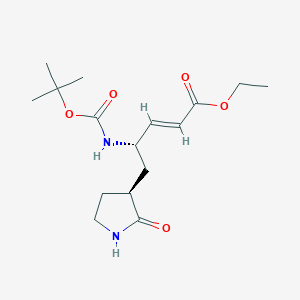 molecular formula C16H26N2O5 B116616 (2E,4S)-4-[(叔丁氧羰基)氨基]-5-[(3S)-2-氧代-3-吡咯烷基]-2-戊烯酸乙酯 CAS No. 328086-54-0