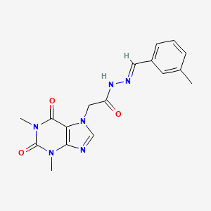 2-(1,3-dimethyl-2,6-dioxo-1,2,3,6-tetrahydro-7H-purin-7-yl)-N'-[(E)-(3-methylphenyl)methylidene]acetohydrazide