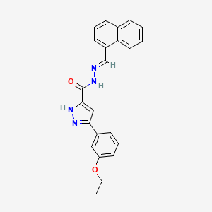 molecular formula C23H20N4O2 B11661618 3-(3-ethoxyphenyl)-N'-[(E)-1-naphthylmethylidene]-1H-pyrazole-5-carbohydrazide 