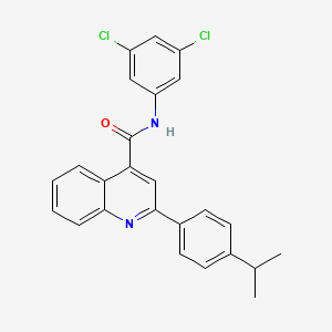 molecular formula C25H20Cl2N2O B11661621 N-(3,5-dichlorophenyl)-2-[4-(propan-2-yl)phenyl]quinoline-4-carboxamide 