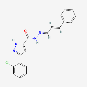 molecular formula C19H15ClN4O B11661659 3-(2-chlorophenyl)-N'-[(1E,2E)-3-phenylprop-2-en-1-ylidene]-1H-pyrazole-5-carbohydrazide 