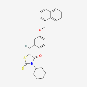 (5E)-3-cyclohexyl-5-[3-(naphthalen-1-ylmethoxy)benzylidene]-2-thioxo-1,3-thiazolidin-4-one