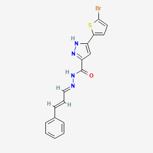 molecular formula C17H13BrN4OS B11661678 3-(5-bromothiophen-2-yl)-N'-[(1E,2E)-3-phenylprop-2-en-1-ylidene]-1H-pyrazole-5-carbohydrazide CAS No. 307975-68-4