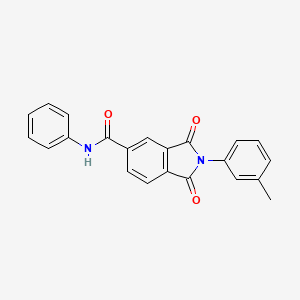 molecular formula C22H16N2O3 B11661692 2-(3-methylphenyl)-1,3-dioxo-N-phenyl-2,3-dihydro-1H-isoindole-5-carboxamide 