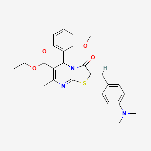 ethyl (2Z)-2-[4-(dimethylamino)benzylidene]-5-(2-methoxyphenyl)-7-methyl-3-oxo-2,3-dihydro-5H-[1,3]thiazolo[3,2-a]pyrimidine-6-carboxylate